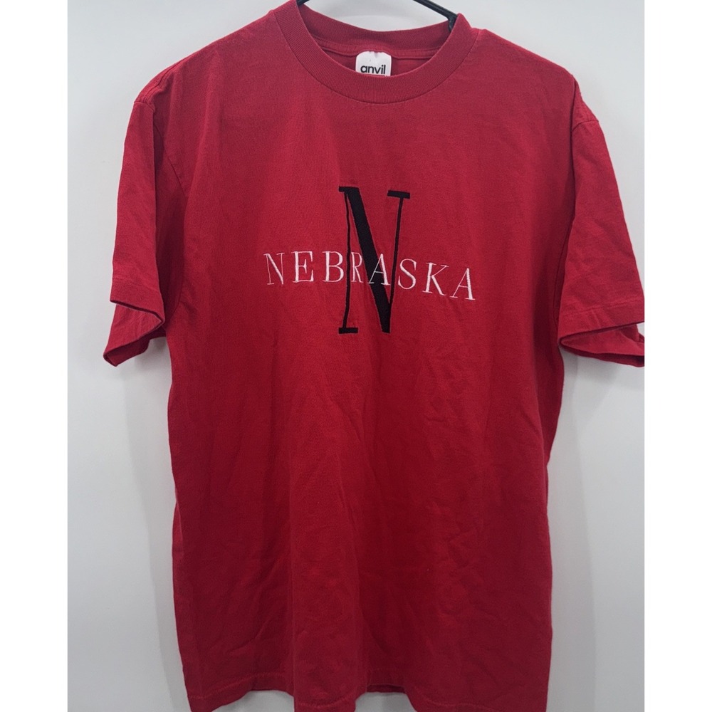Vintage Nebraska Cornhuskers Shirt Mens Large Red Football Single Stitch 90s
